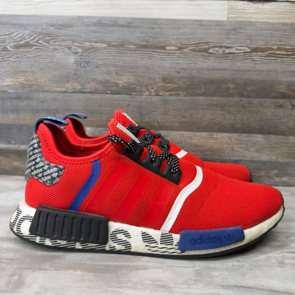 Adidas Boost NMD R1 Sneaker Men's Size 10.5 Active Red White Blue FV5214‎